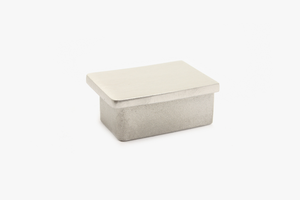 Flat end cap for 20mm structural top cap - Brushed stainless steel