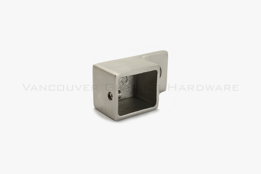 End termination for slimline square slot tube - Brushed Stainless Steel