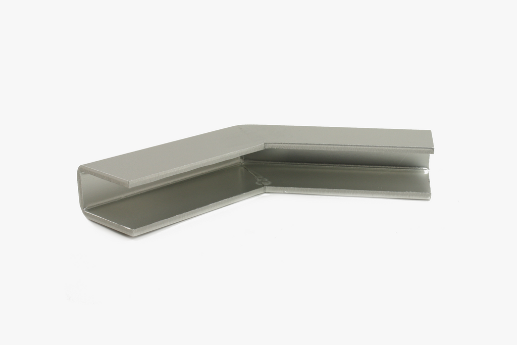 125 degree vertical to angle elbow for 1" x 1 1/2" aluminum structural top cap