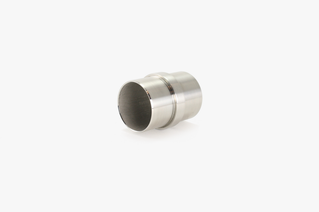 In-line connector for round tube - Brushed stainless steel