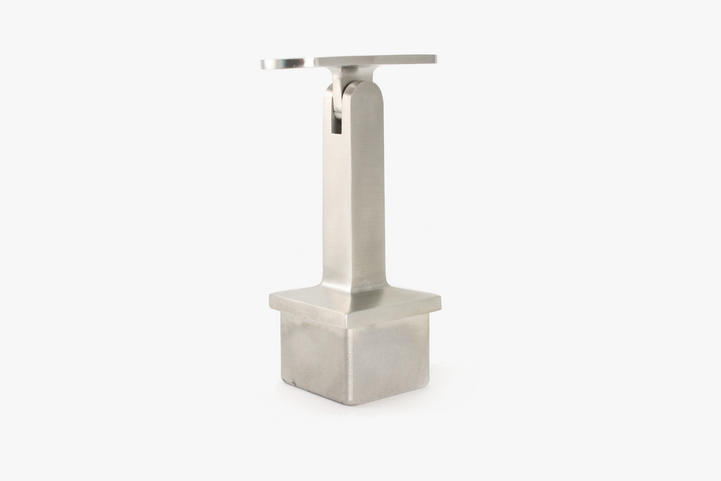 Tube mounted bracket for square tube - Brushed stainless steel