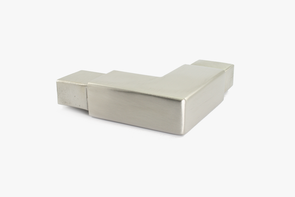 90 degree vertical elbow for 20mm structural top cap - Brushed stainless steel