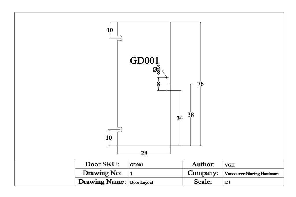 28" x 76" Shower Door