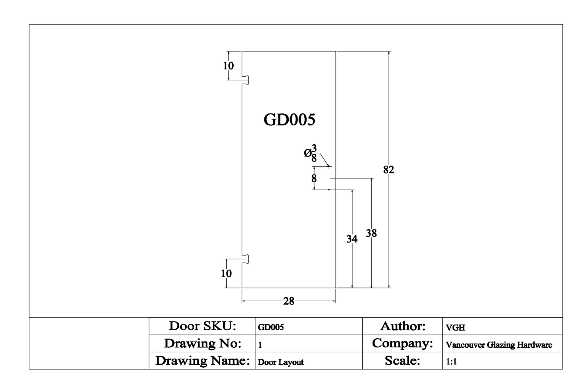 28" x 82" Shower Door
