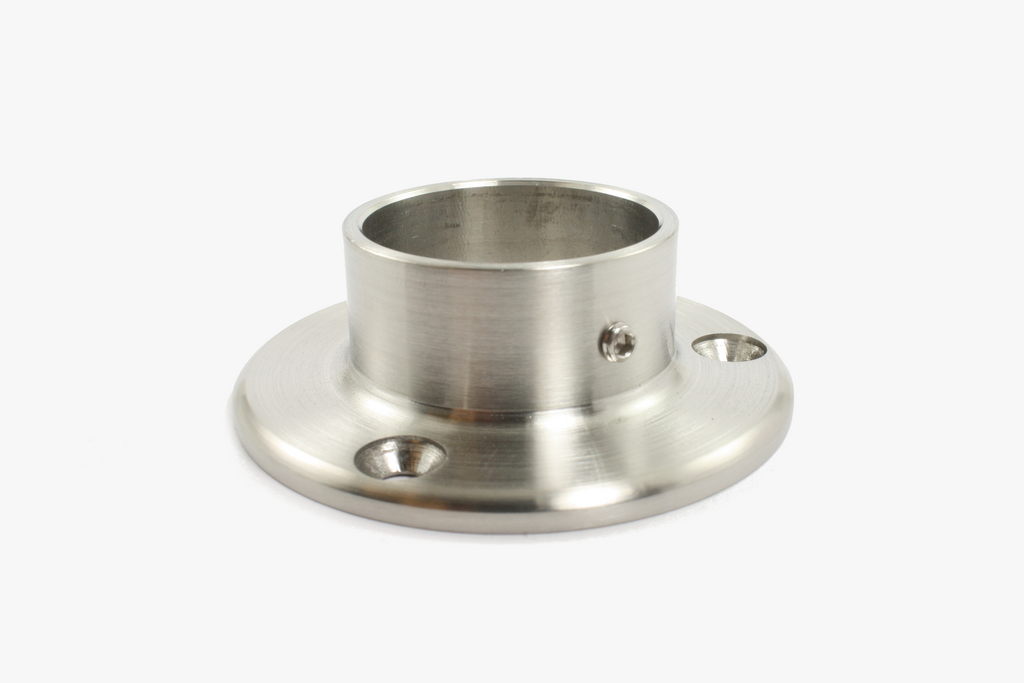 Wall flange for round tube - Brushed stainless steel