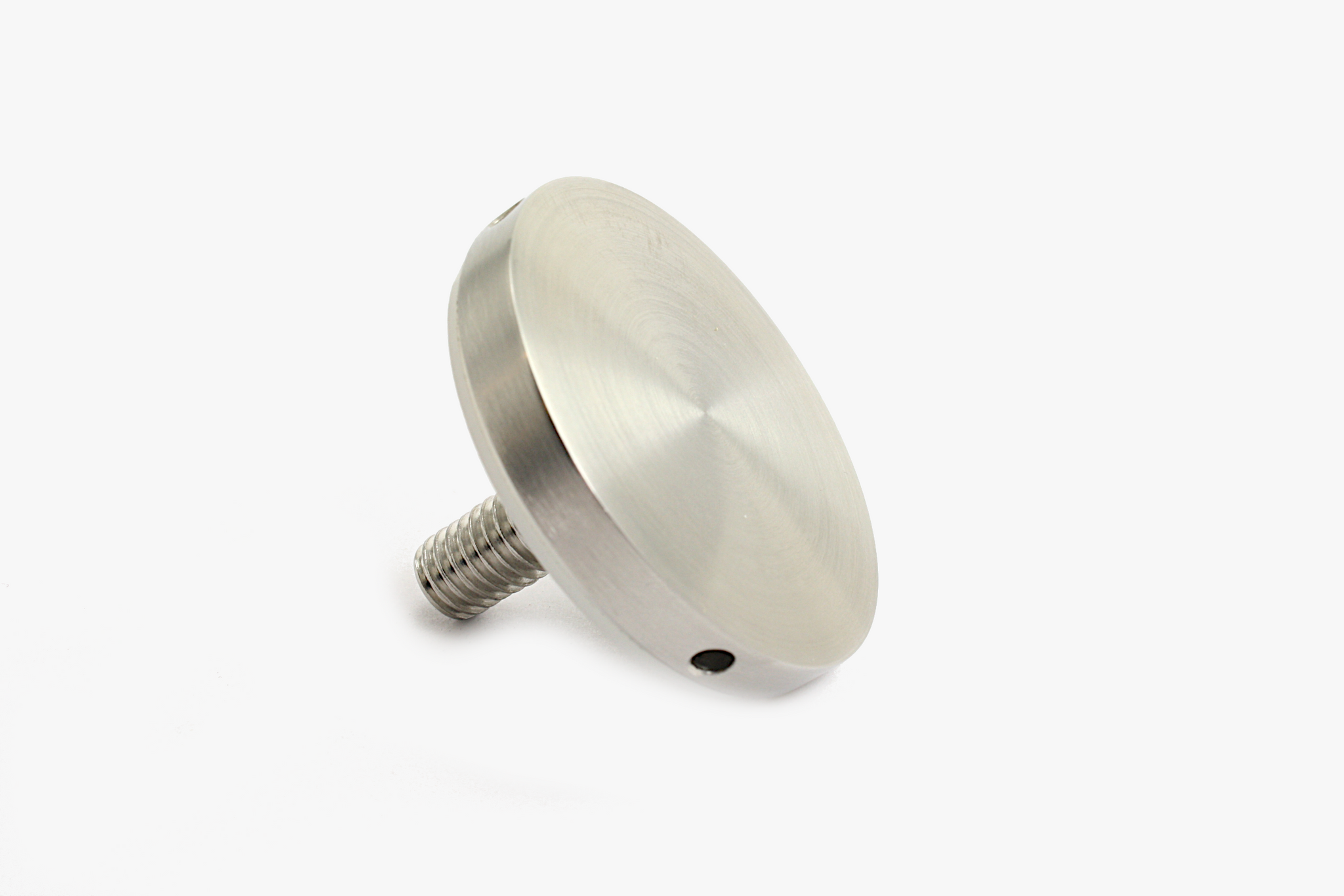 2" diameter flat stand off cap (plain) - Brushed stainless steel