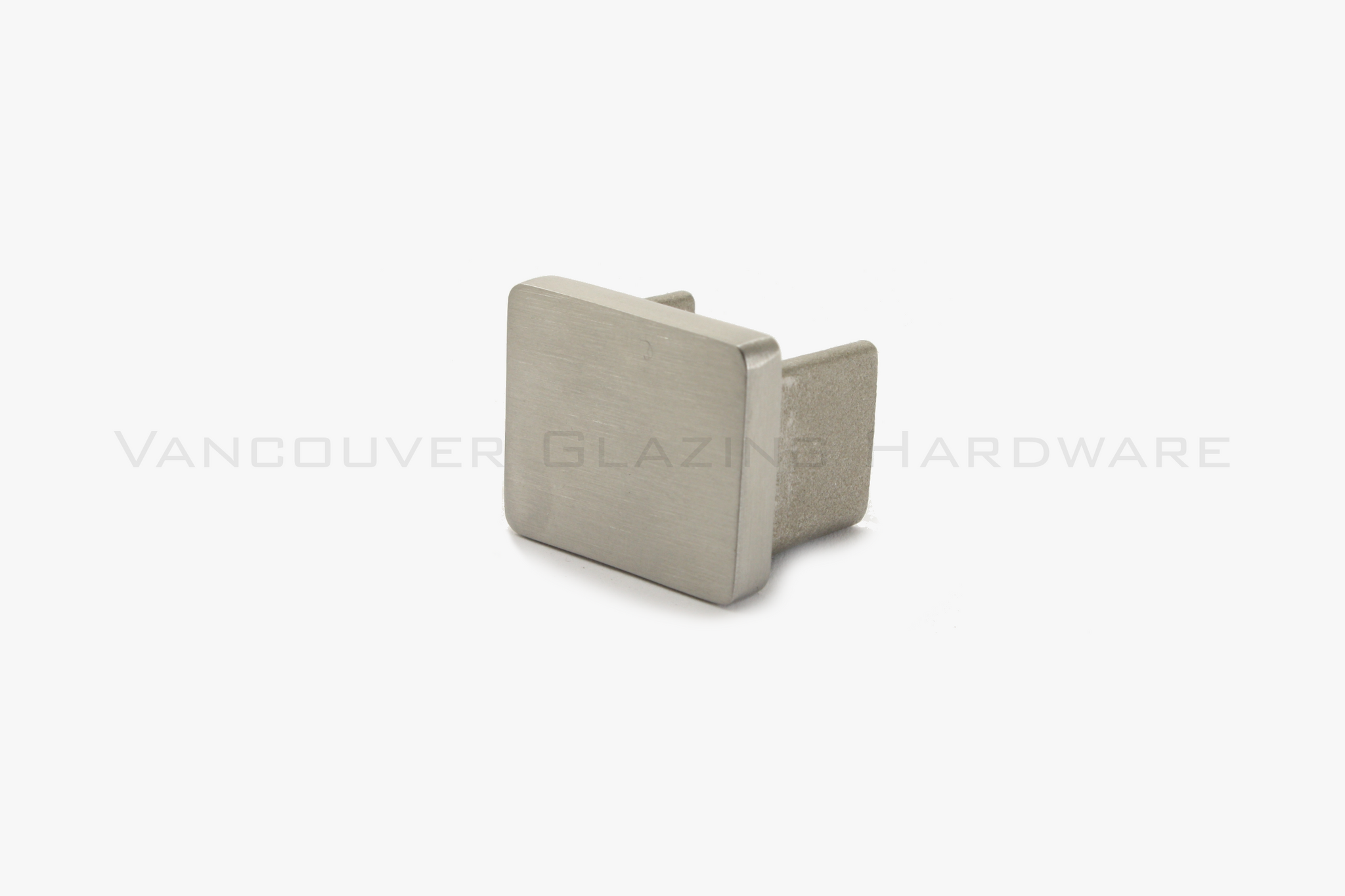 Flat end cap for slimline square slot tube - Brushed Stainless Steel