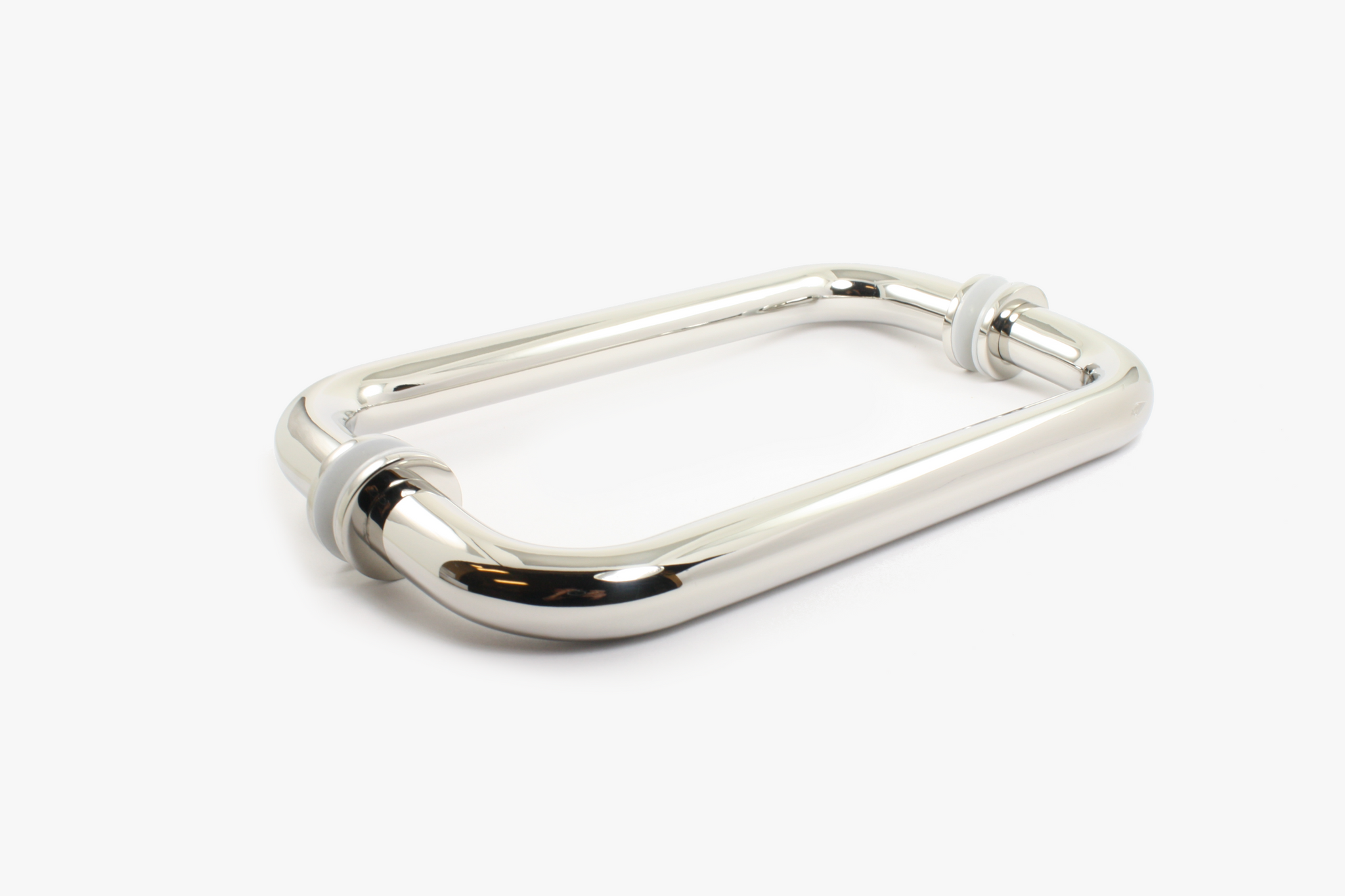 Round corner shower door "D" pull