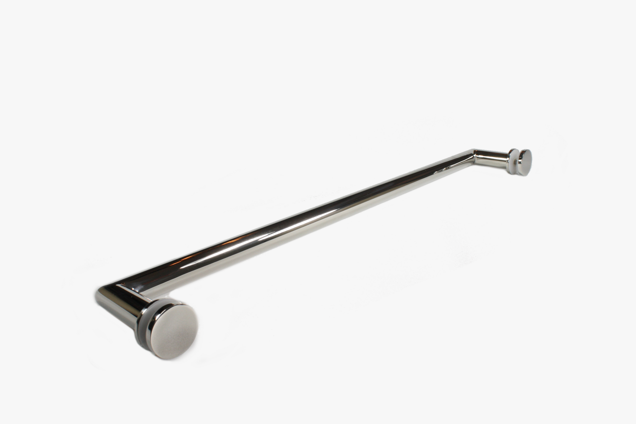 Mitered round tube single side shower door towel bar