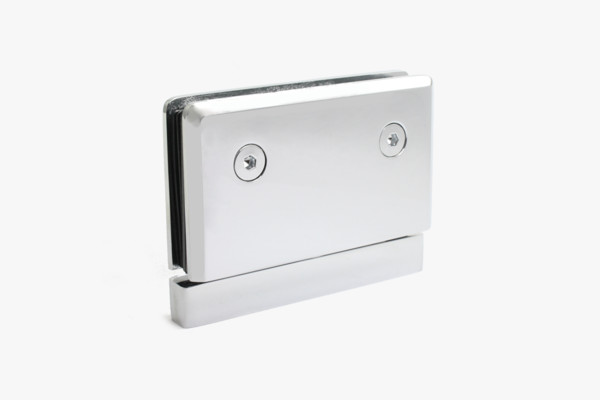 Heavy duty bevelled edge header mount pivot hinge for shower doors (Prima Style)