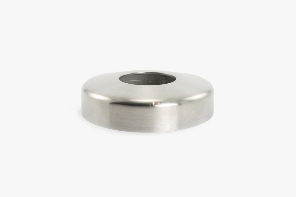 Base flange cover for round tube - Brushed stainless steel