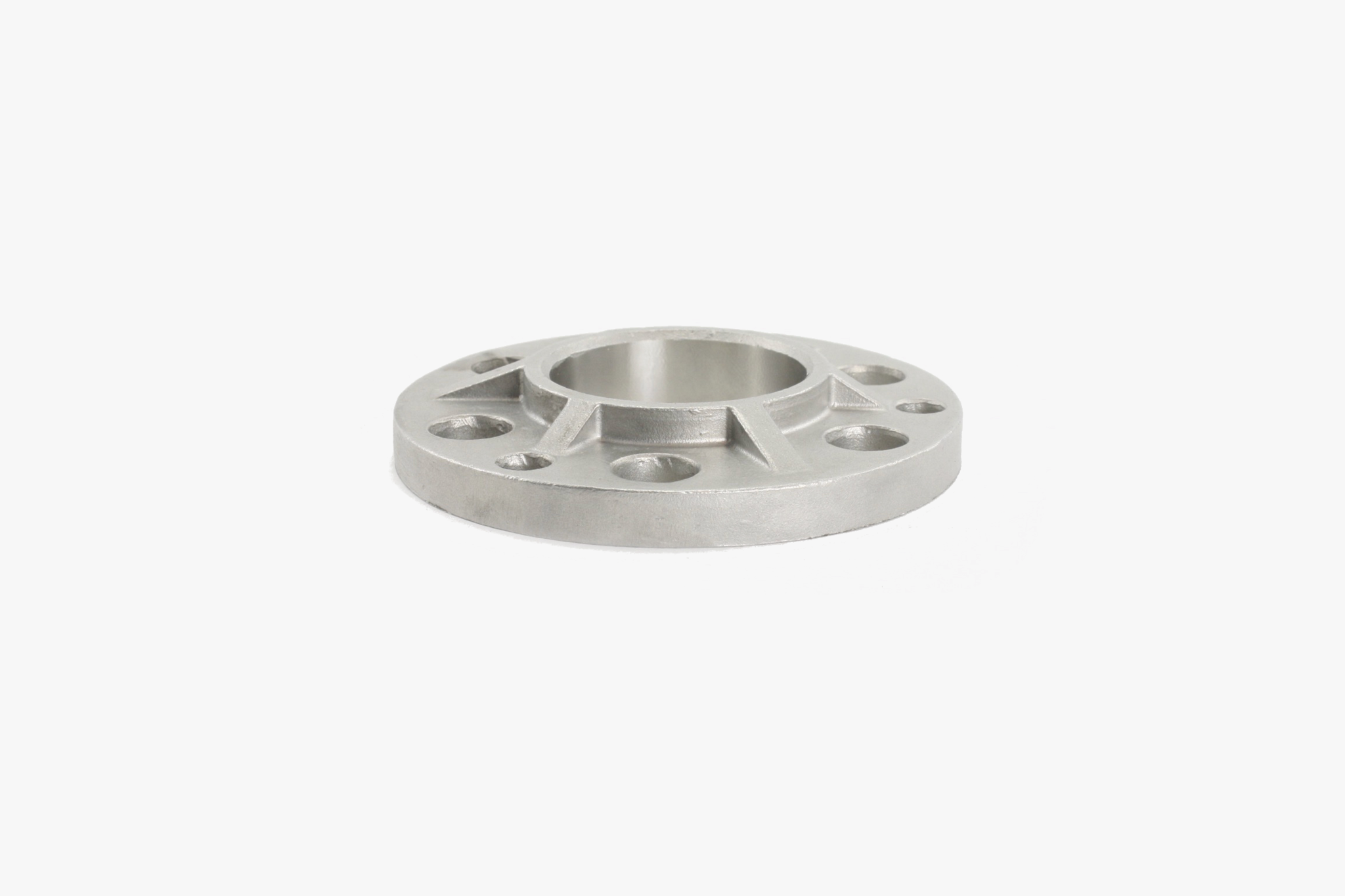 Base flange for round tube - Cast stainless steel