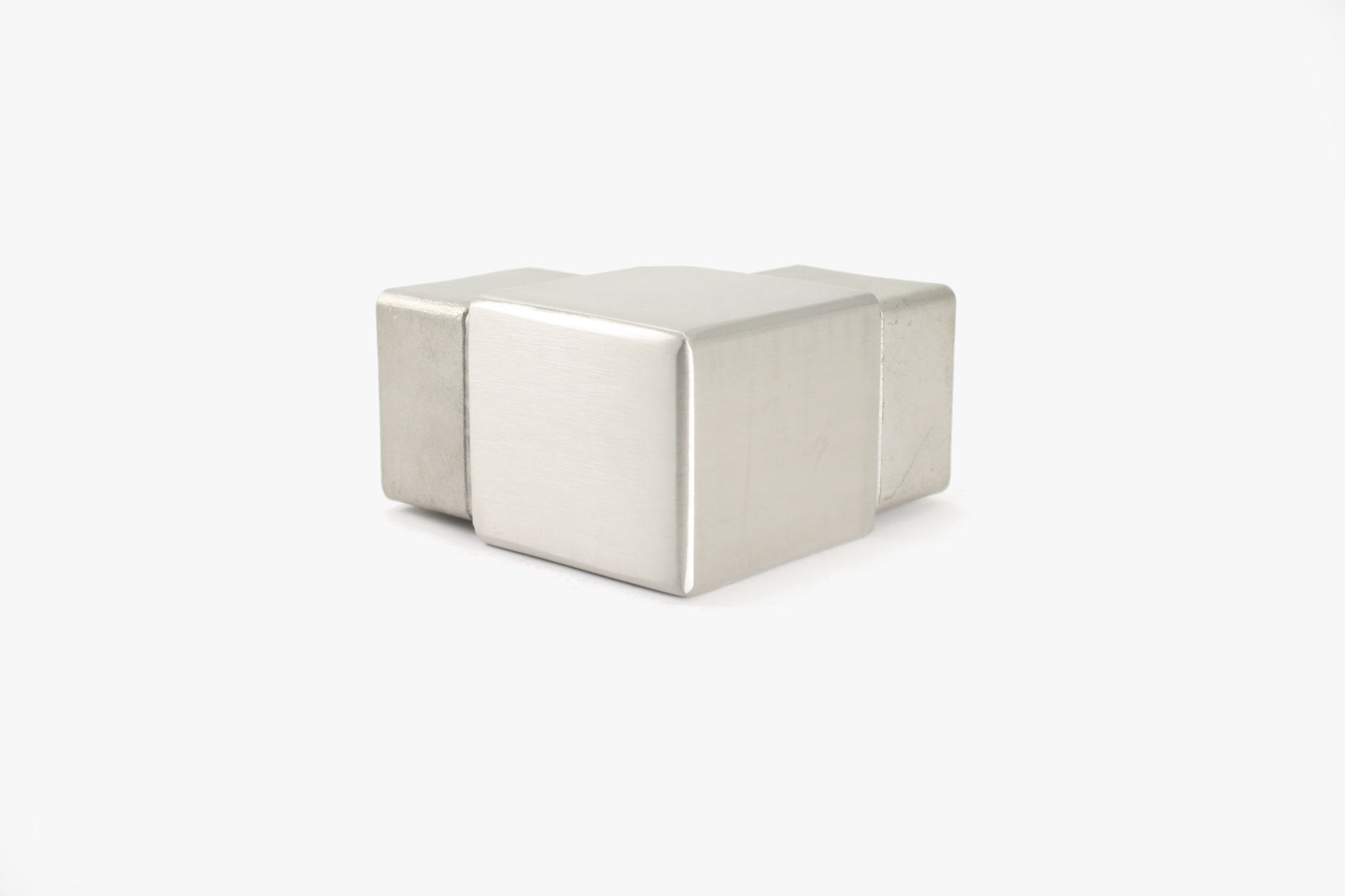 90 Degree elbow for square tube - Brushed stainless steel