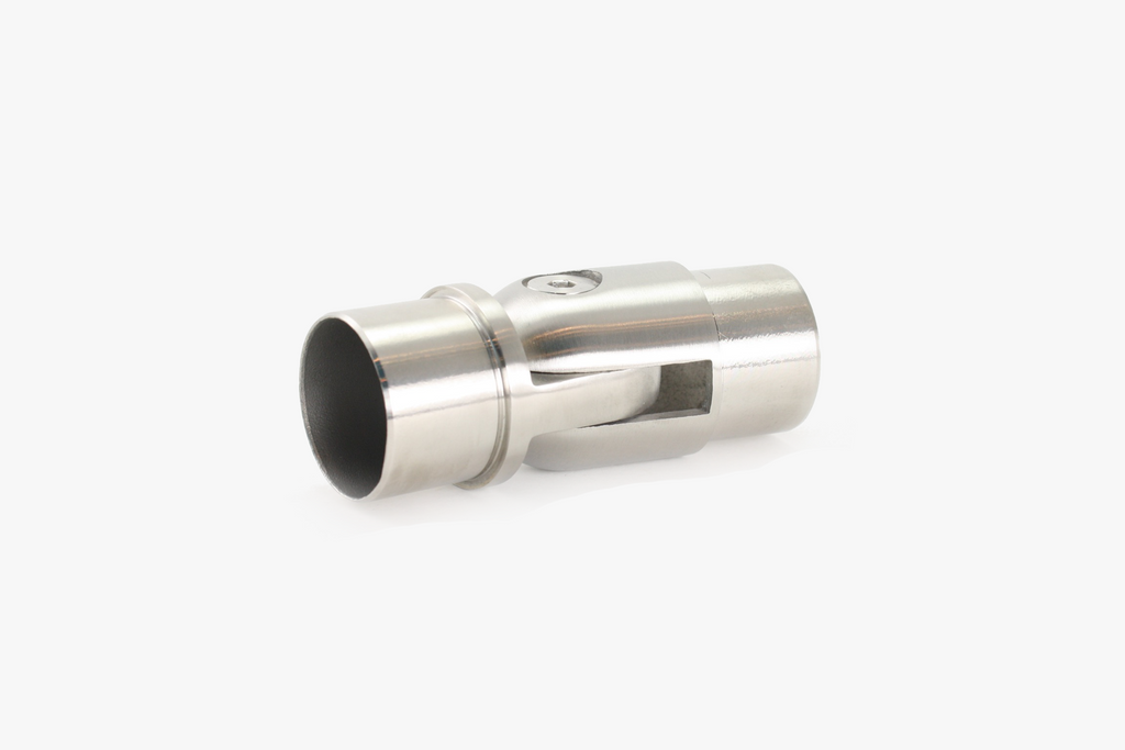 Adjustable elbow for round tube - Brushed stainless steel