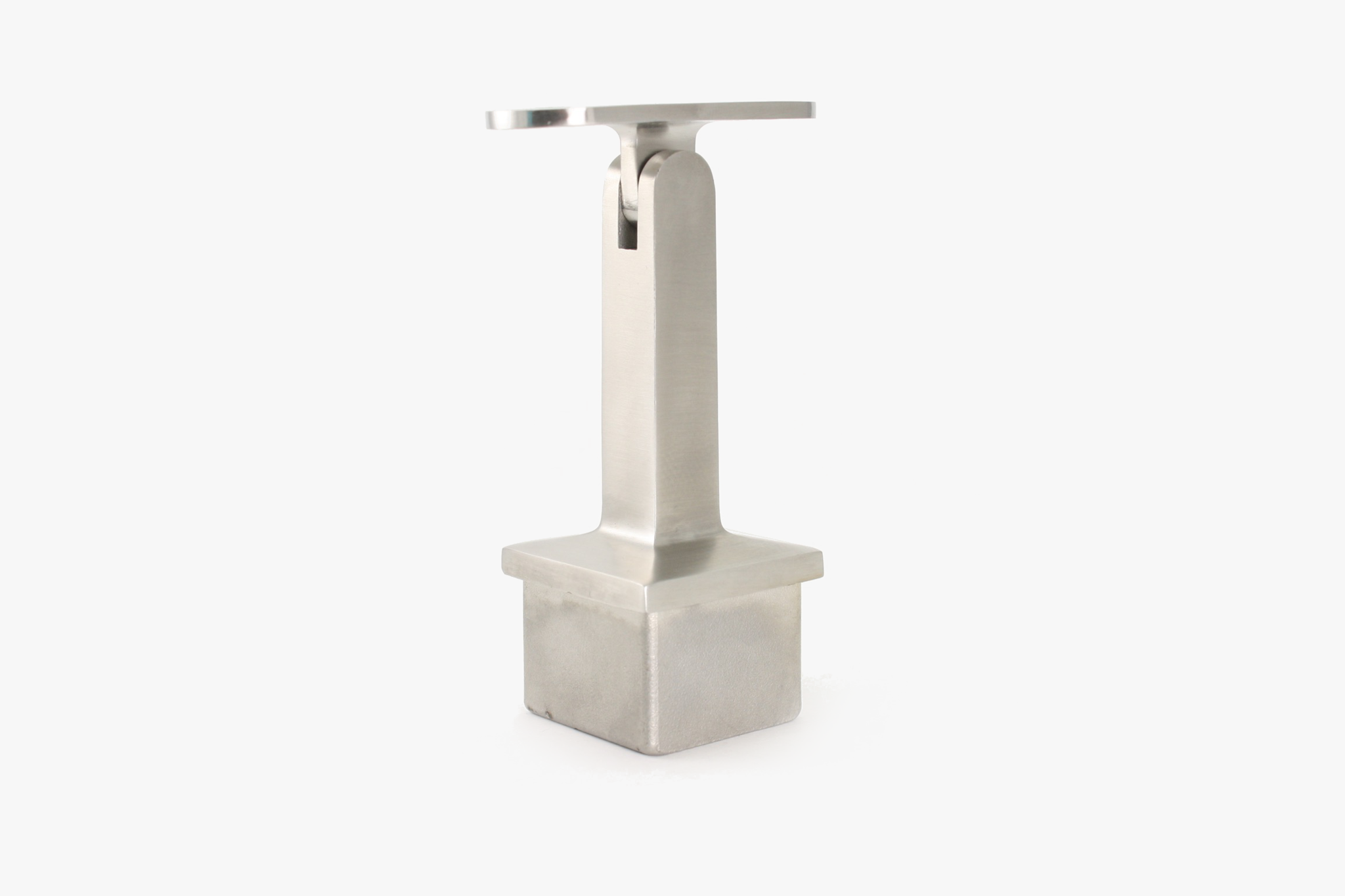 Tube mounted bracket for square tube - Brushed stainless steel