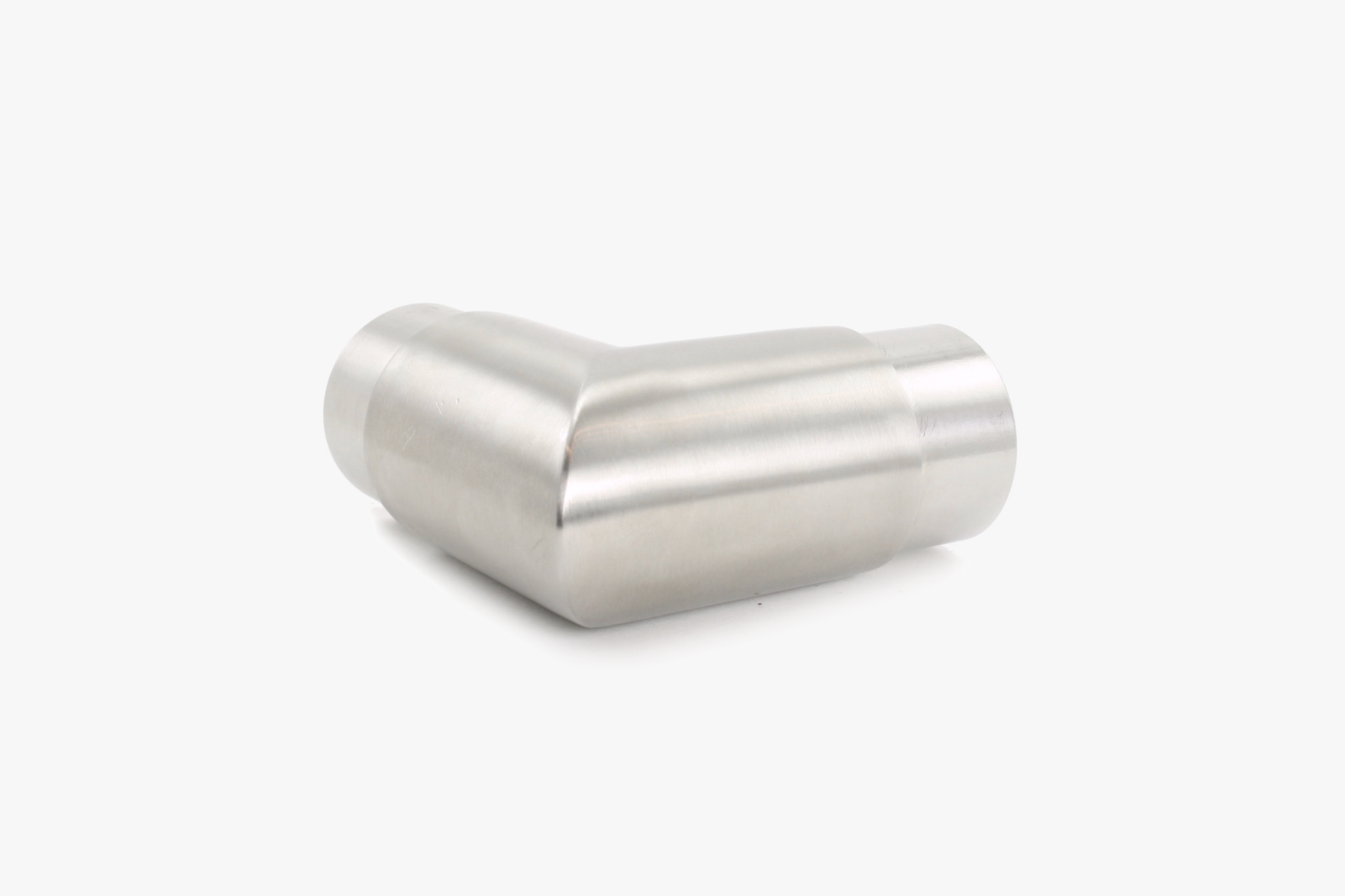 90 Degree elbow for round tube - Brushed stainless steel