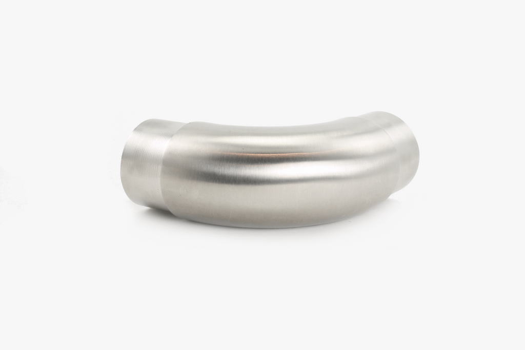 90 Degree elbow for round tube - Brushed stainless steel