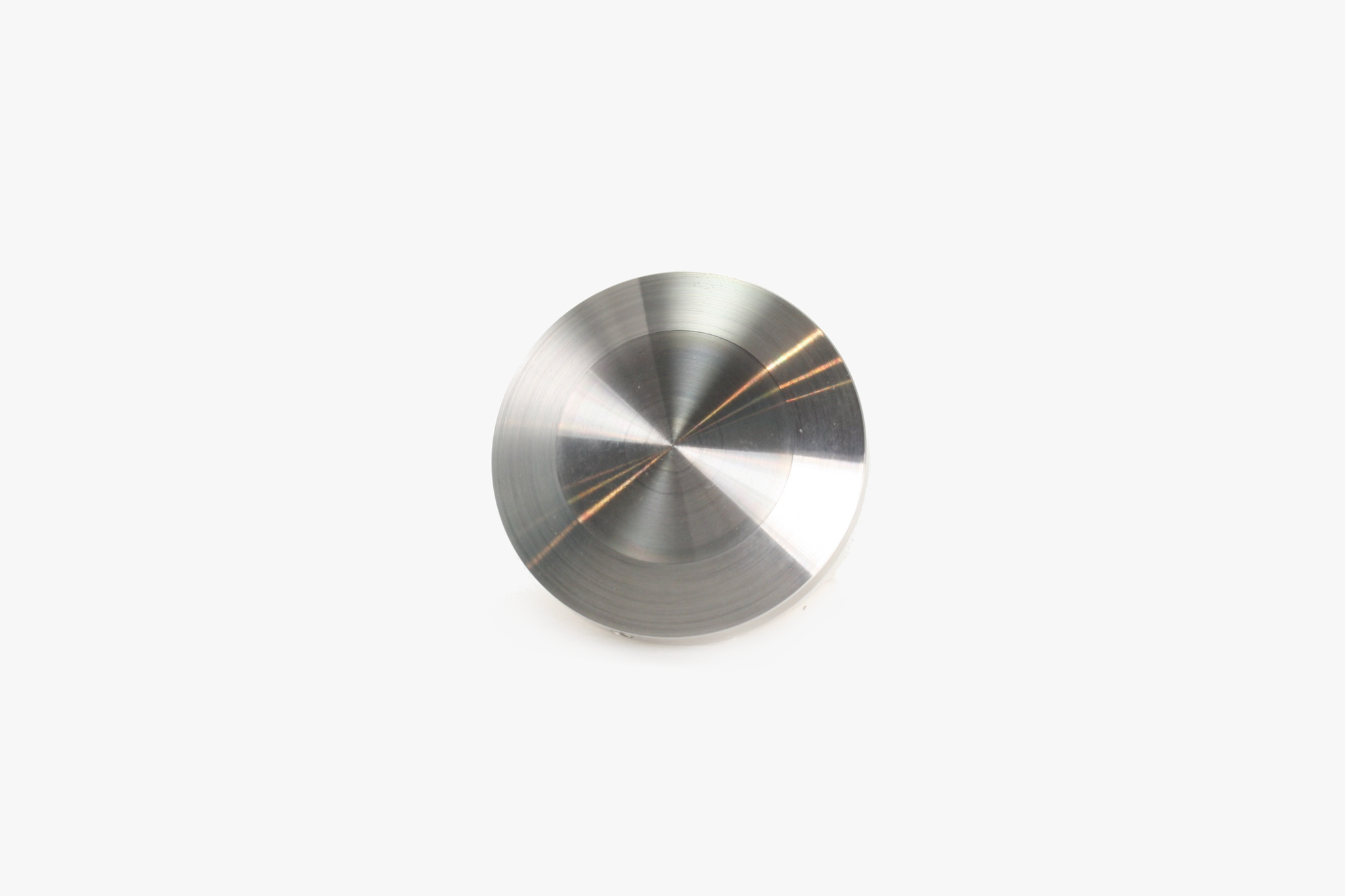 2" diameter bevelled stand off cap (plain) - Brushed stainless steel