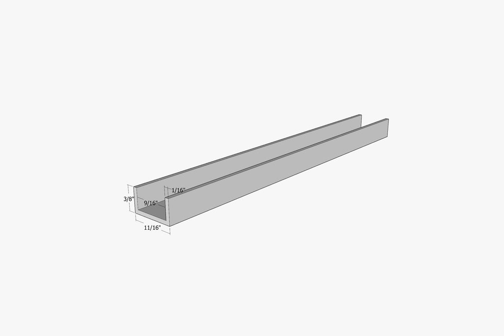 11/16" x 3/8" Aluminum u-channel