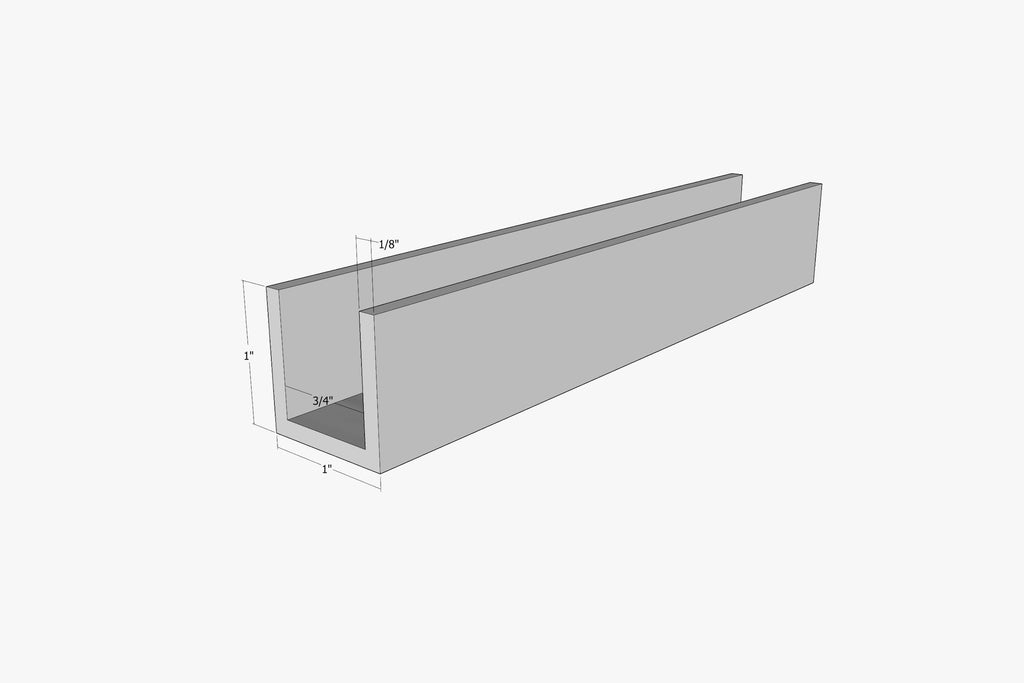 1" x 1" Aluminum u-channel