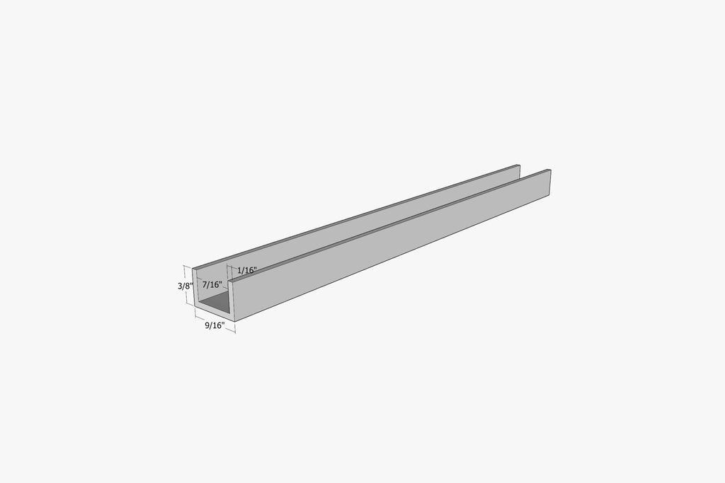 9/16" x 3/8" Aluminum u-channel